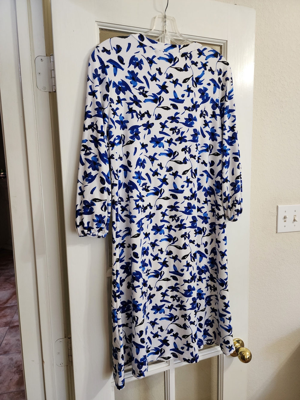 Sonnet James Georgia Play Dress S Blue Floral Tencel 3/4 Sleeve - Picture 5 of 12